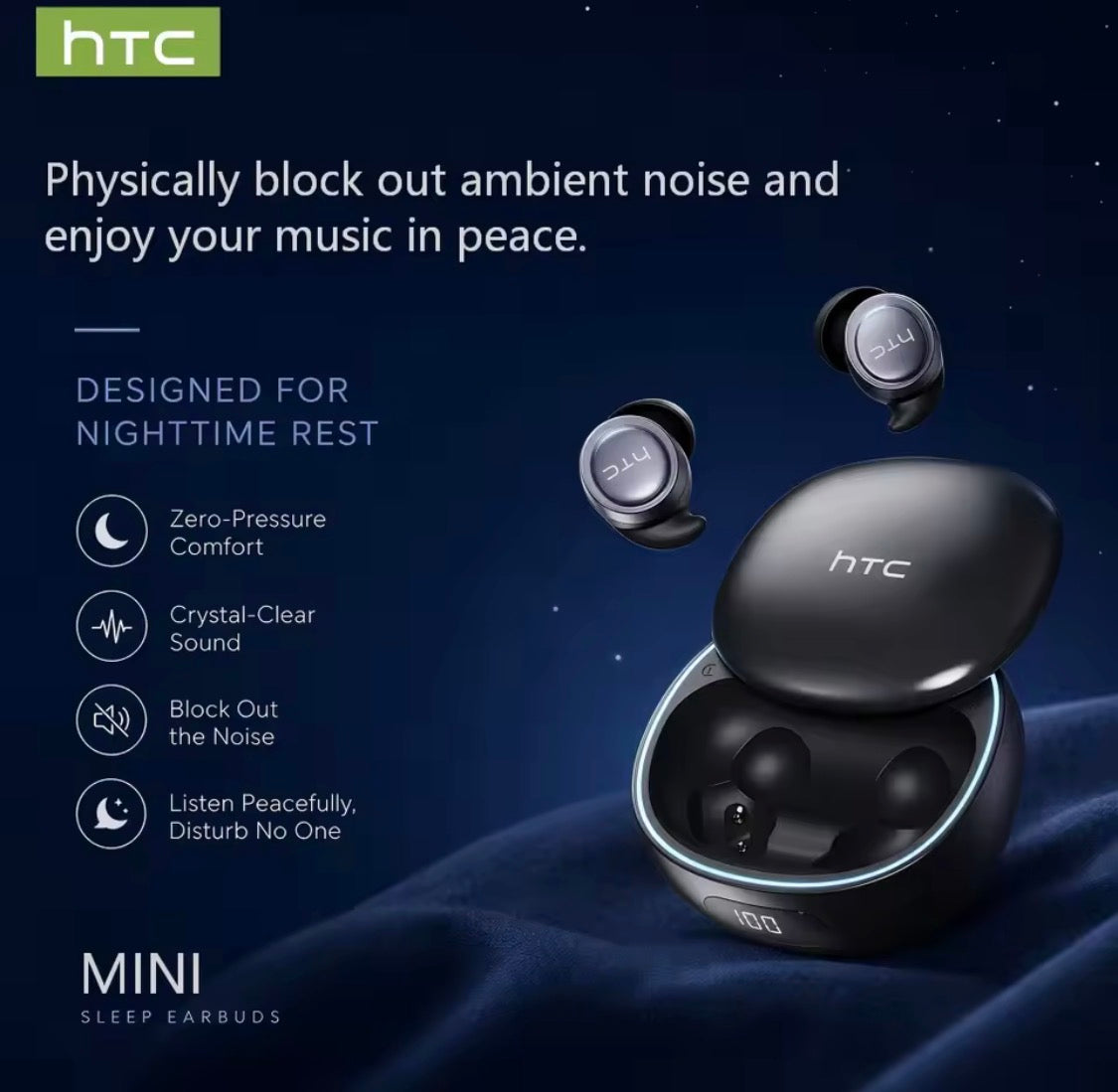 White noise sleep earbuds for side sleepers – product image 5