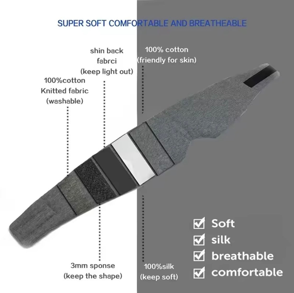 Portable blackout eye mask for sleep and travel – product image 6