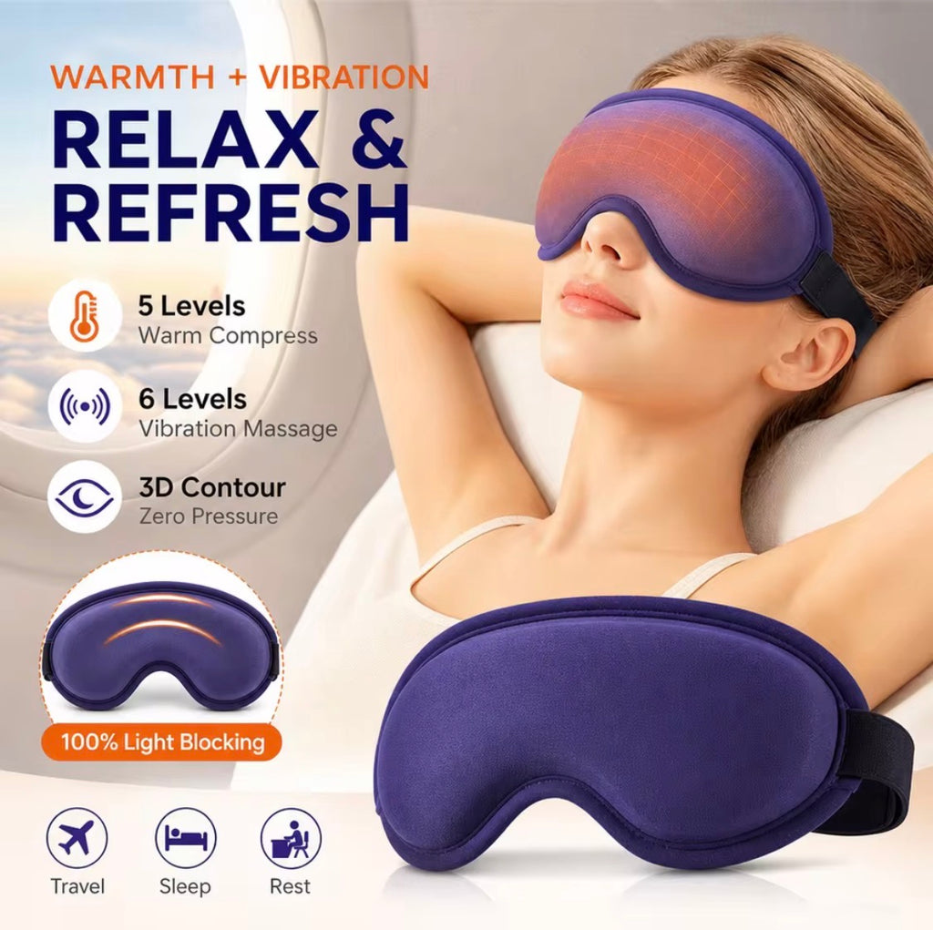 Heated 3D eye mask for sleep and relaxation – product image 1