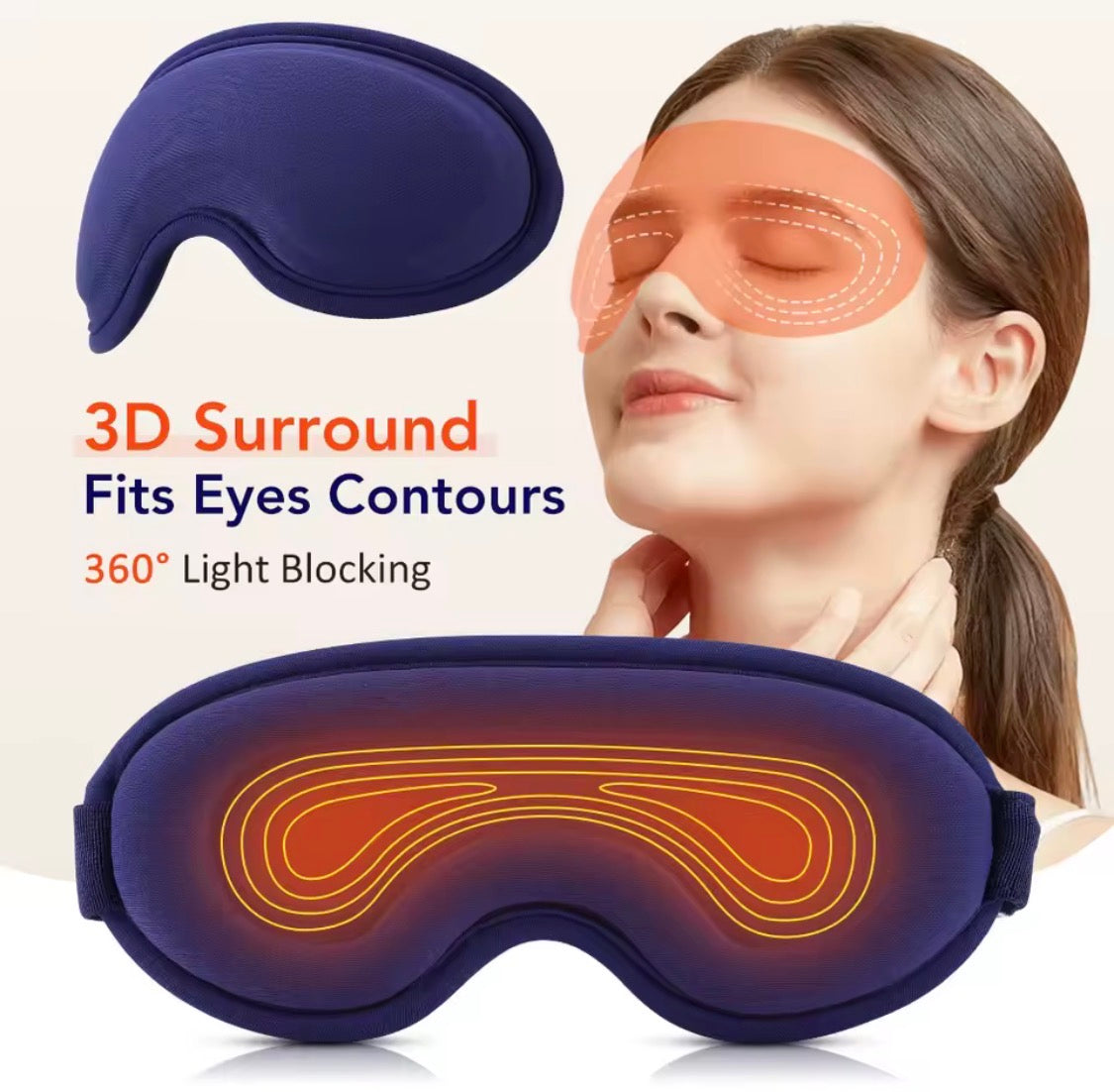 Heated 3D eye mask for sleep and relaxation – product image 2