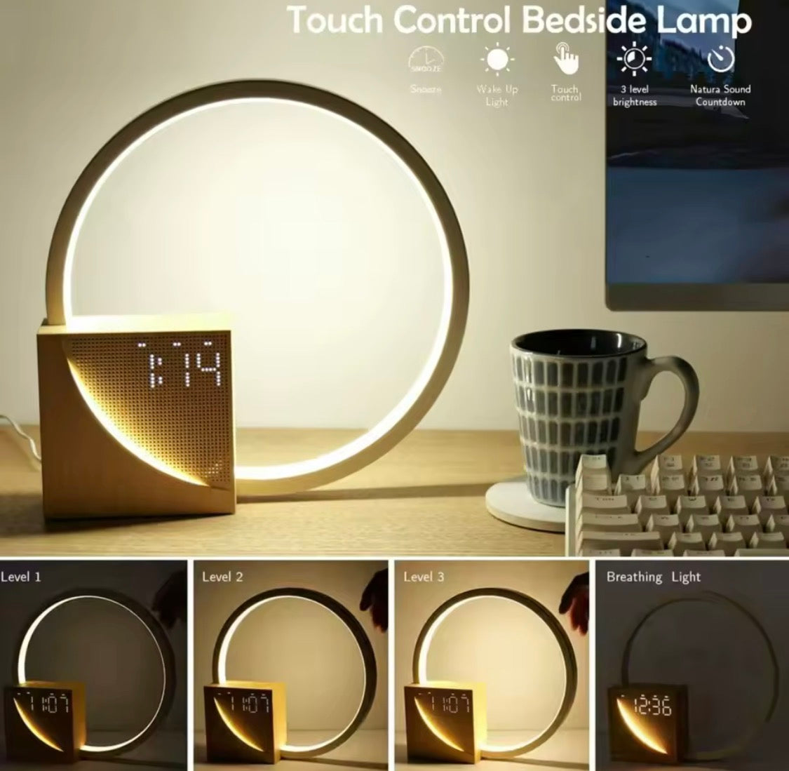 Wake-up light alarm clock for sleep routine – product image 3