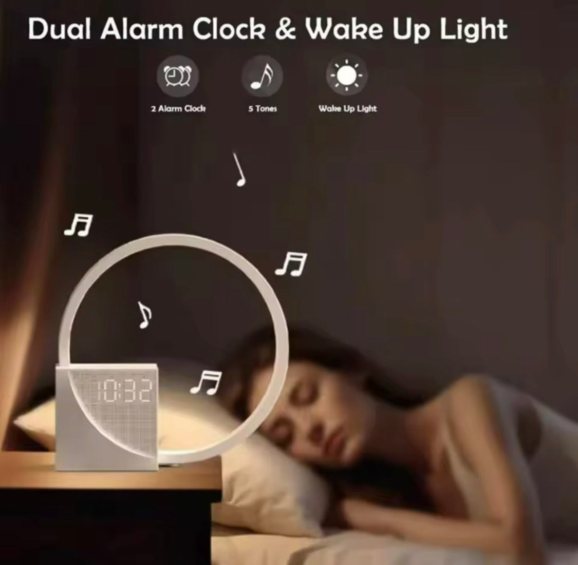 Wake-up light alarm clock for sleep routine – product image 5