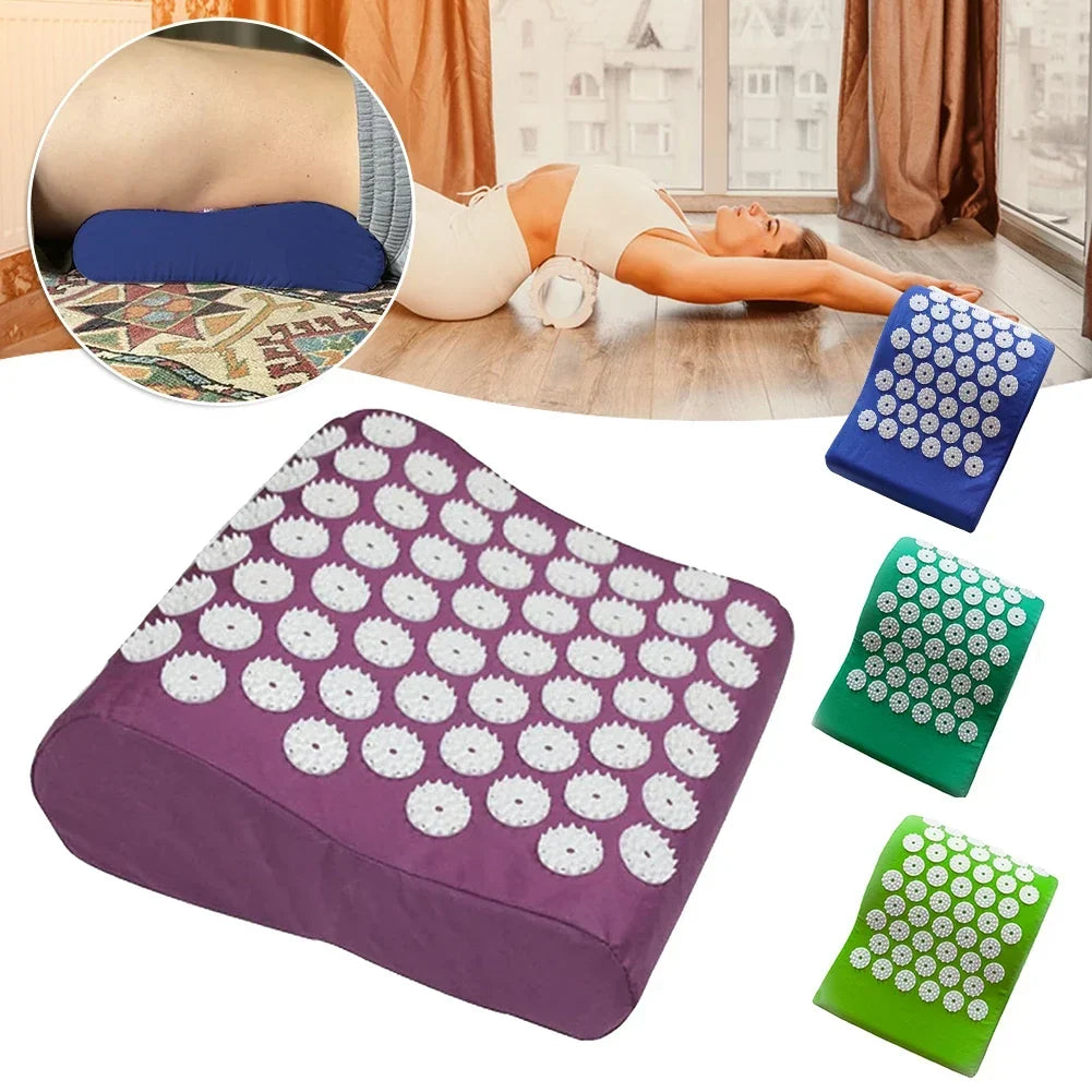 Acupressure mat and pillow set for sleep and relaxation