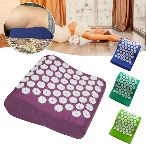 Acupressure mat and pillow set for sleep and relaxation