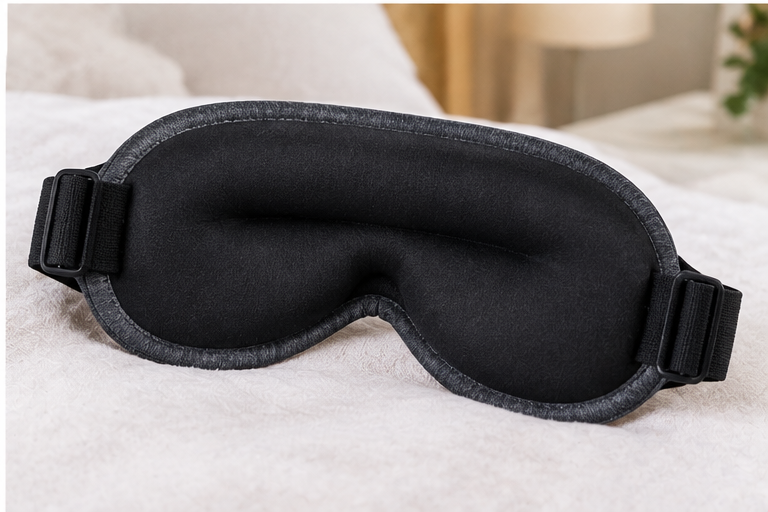 men's weighted eye mask detail