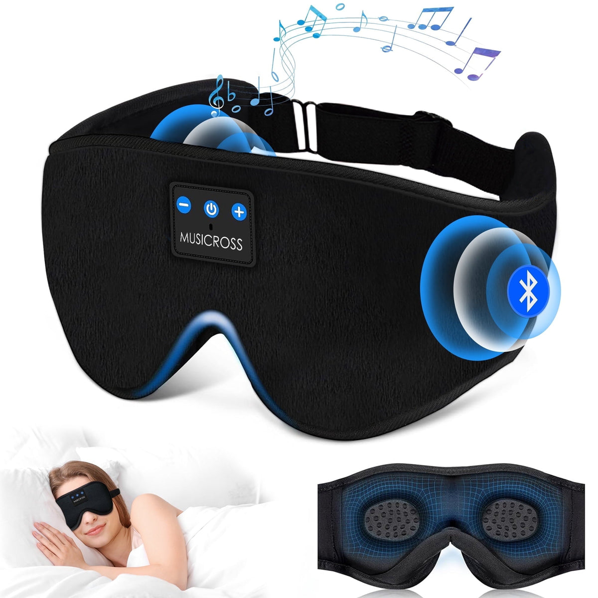 bluetooth eye mask with built-in speakers